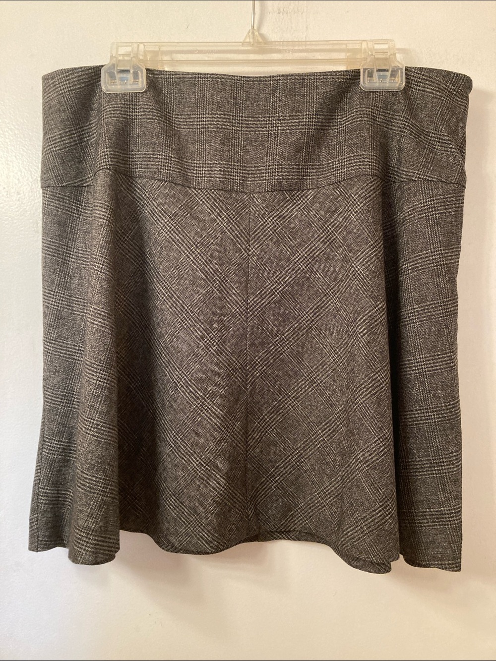 NWT Kenzie Gray Plaid A-Line Women's Skirt - XL